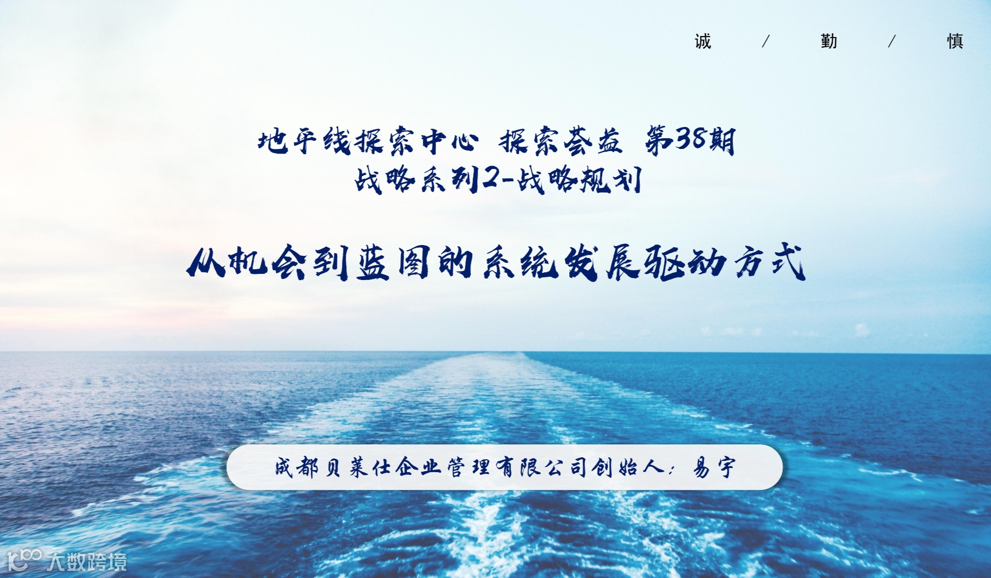 探索荟益第38期-战略规划——从机会到蓝图的系统发展驱动方式