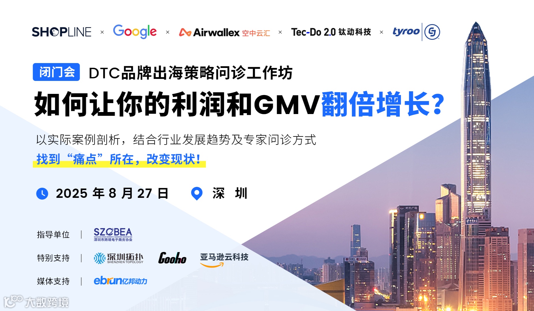 DTC品牌出海策略问诊工作坊——如何让你的利润和GMV翻倍增长？