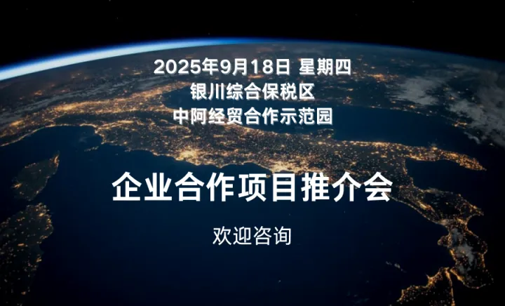 中阿经贸合作示范园企业合作项目推介会