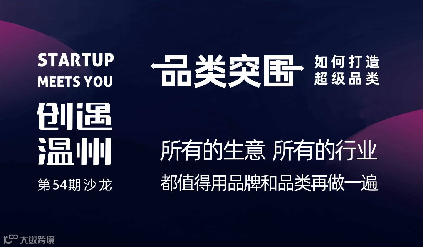 创遇温州第54期沙龙—品类突围，如何打造超级品类