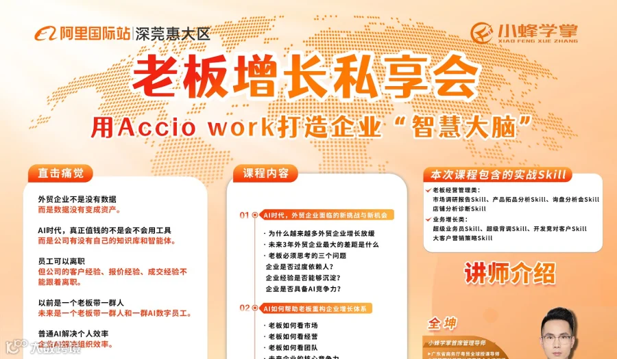 老板增长私享会 — 用Acciowork打造企业“智慧大脑”