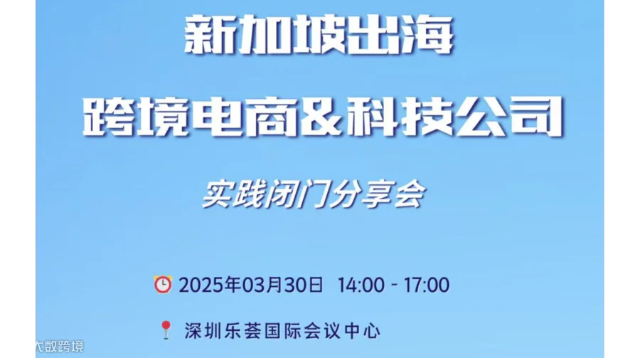 新加坡出海: 跨境电商&科技公司｜实践闭门分享会