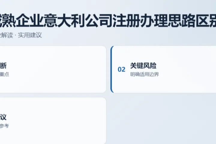 初创成熟企业意大利公司注册办理思路区别