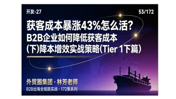 B2B出海053 | 获客成本暴涨43%怎么活？B2B企业如何降低获客成本（下）降本增效实战策略（Tier 1下篇）