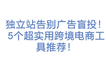 独立站告别广告盲投！5个超实用跨境电商工具推荐！