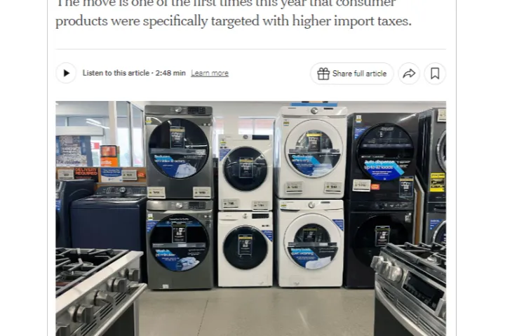 突发！6月23日起美国对钢制家电“下手”，50%关税来袭，快自查你的货物清单！