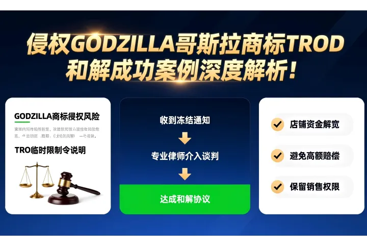 侵权GODZILLA哥斯拉商标TRO和解成功案例深度解析！
