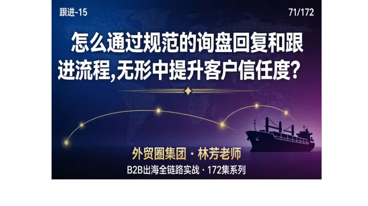 B2B出海071 | 怎么通过规范的询盘回复和跟进流程，无形中提升客户信任度？