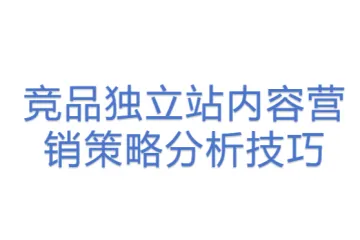 竞品独立站内容营销策略分析技巧