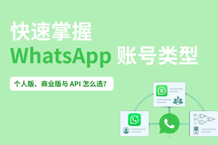 快速掌握3种WhatsApp账号类型：个人版、商业版与 API 怎么选？