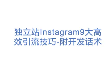 独立站Instagram9大高效引流技巧-附开发话术