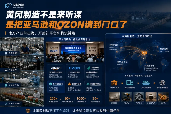 黄冈制造这次不是来听课，是把亚马逊和OZON请到门口了
