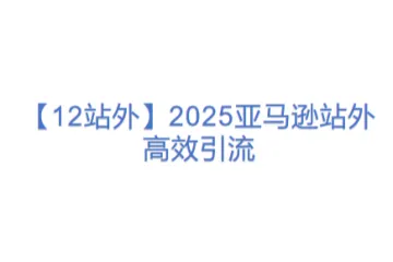 【12站外】2025亚马逊站外高效引流