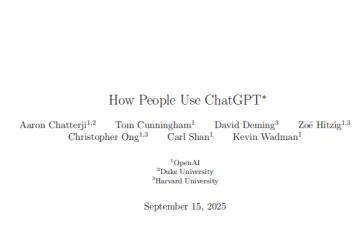 OpenAI杜克大学哈佛大学：2025ChatGPT用户使用行为研究报告英文版