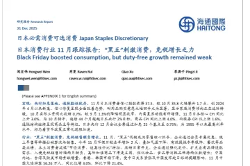 日本消费行业 11 月跟踪报告:“黑五”刺激消费,免税增长乏力