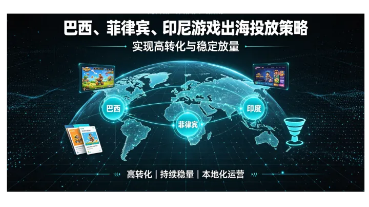 巴西、菲律宾、印尼游戏出海投放策略：实现高转化与稳定放量