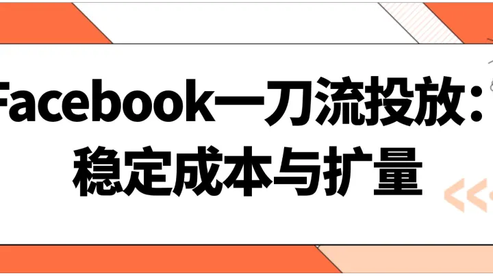 Facebook一刀流投放：稳定成本与扩量