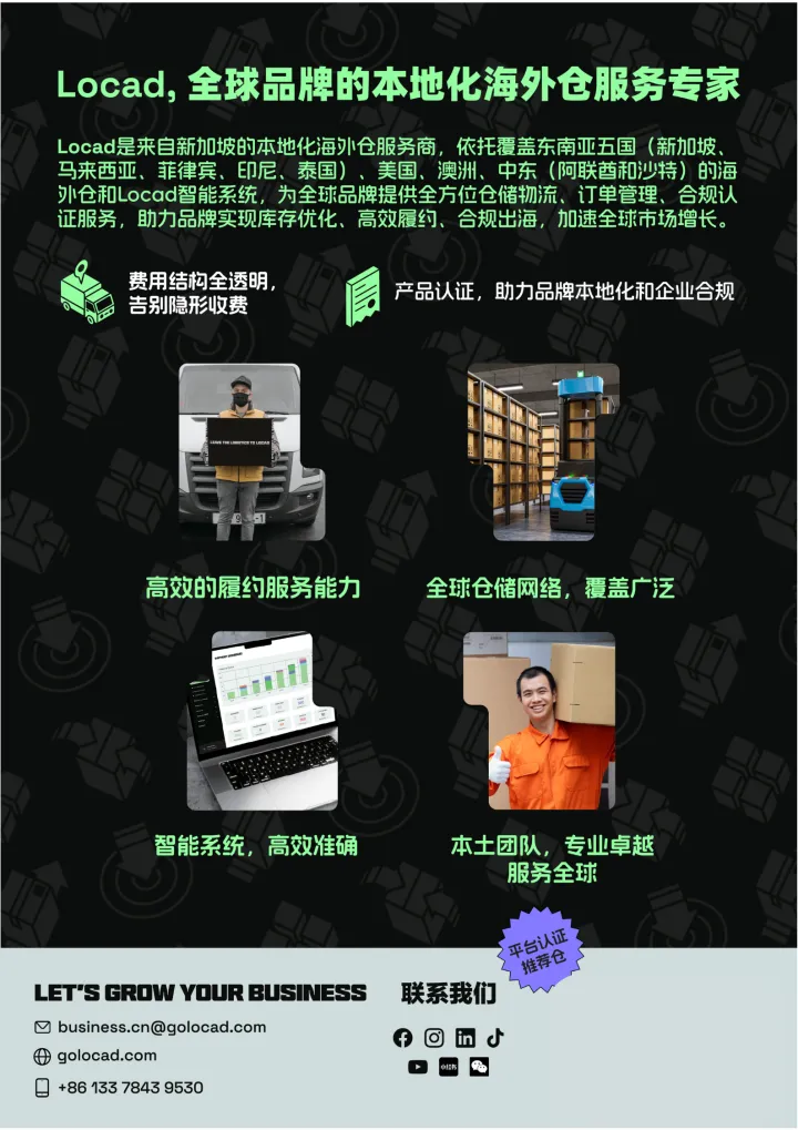东南亚海外仓 | Locad本地化合规仓 · 支持美妆/食品/电子认证