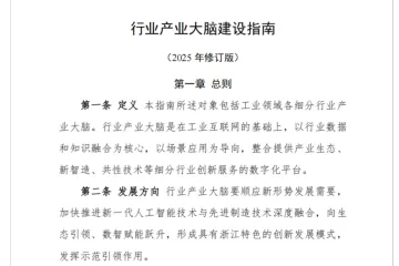 浙江省数字经济发展领导小组办公室：行业产业大脑建设指南（2025年修订版）（13页）