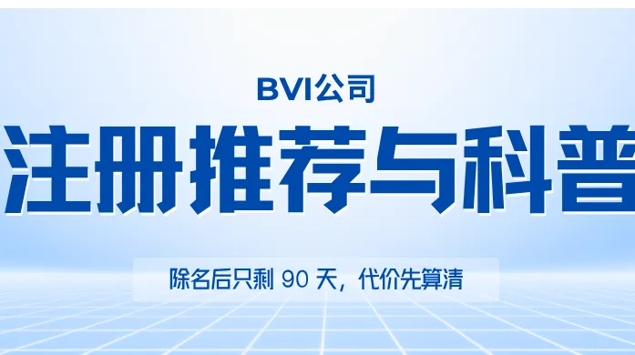 BVI公司注册代办推荐与科普：除名后只剩 90 天，代价先算清