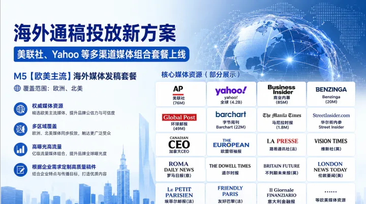 美国财经媒体分四类，海外发稿怎么选