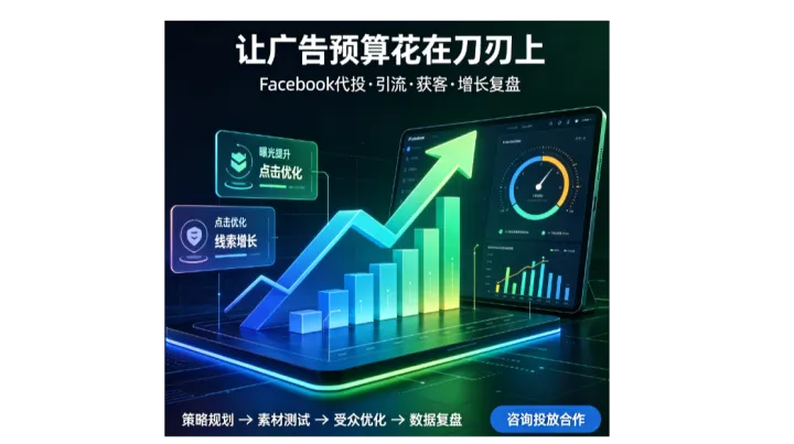 Facebook海外户开户/Facebook推广/Facebook代投/FB投流