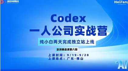 澎湃精品课第八期（佛山站）Codex一人公司实战营 外贸 B2B 独立站搭建与获客全流程
