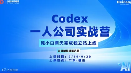 澎湃精品课第八期（佛山站）Codex一人公司实战营 外贸 B2B 独立站搭建与获客全流程