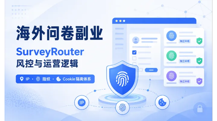 海外问卷 SurveyRouter 多账号运营：逻辑、风控与避坑指南
