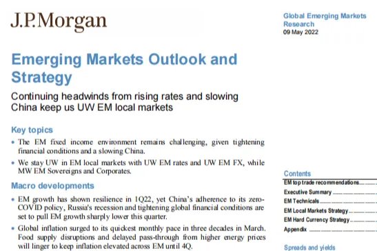摩根大通：J.<em>P</em>.Morgan新兴市场展望与投资策略分析报告英文版
