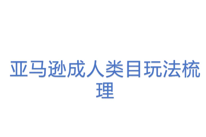 亚马逊成人类目玩法梳理