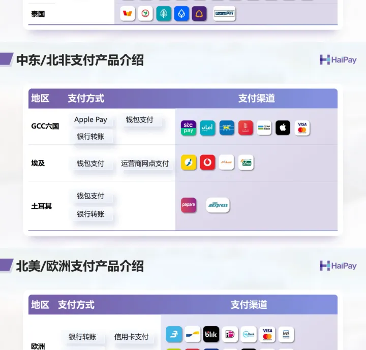 全球25国本地支付专家丨支持日本/韩国/东南亚/中东/北美本地收单与小额代付丨HaiPay