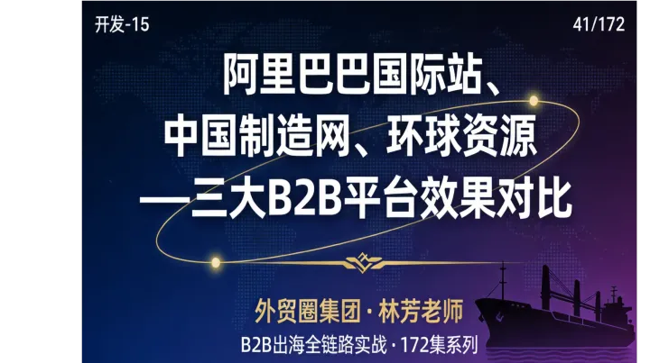 B2B出海041 | 阿里巴巴国际站、中国制造网、环球资源——三大B2B平台效果对比