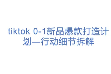 tiktok 0-1新品爆款打造计划—行动细节拆解