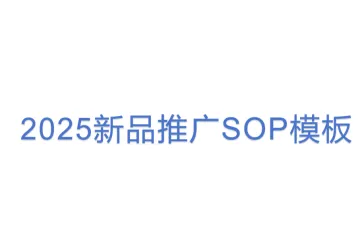 2025新品推广SOP模板