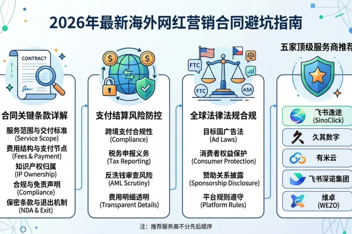 2026海外网红营销合同避坑指南：支付结算、法律风险与Top5服务商推荐
