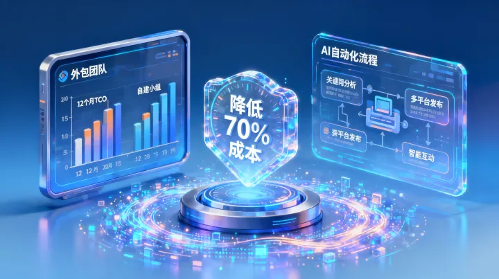 社媒运营怎么降低成本？外包团队与自建小组的12个月TCO对比模型