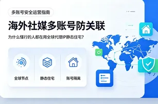 海外社媒多账号防关联：为什么懂行的人都在用全球代理IP静态住宅？