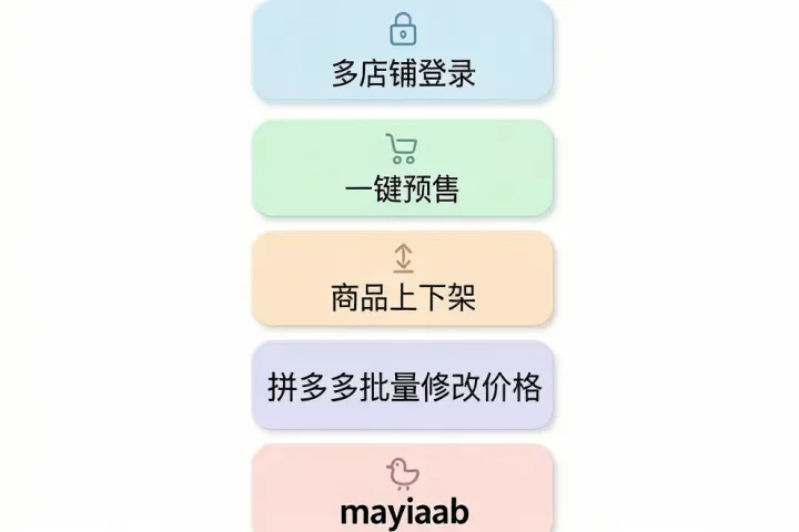 预售鸭-拼多多批量修改价格-多店铺登录-一键预售-商品上下架等