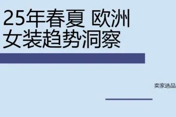 WSGN亚马逊全球开店2025春夏欧洲站女装趋势洞察报告129页