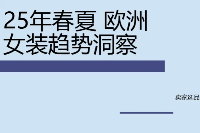 WSGN亚马逊全球开店2025春夏欧洲站女装趋势洞察报告129页