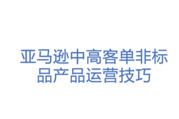 亚马逊中高客单非标品产品运营技巧