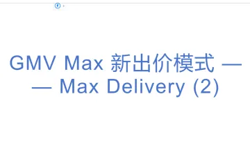 GMV Max 新出价模式 —— Max Delivery (2)