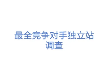 最全竞争对手独立站调查