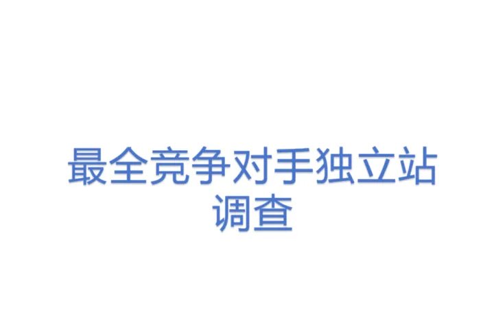 <em>最全</em>竞争对手独立站调查