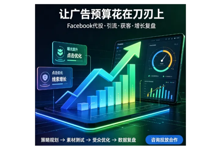 跨境独立站推广如何借助Facebook广告代投运营投放？