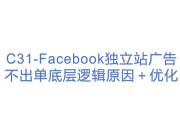 C31-Facebook独立站广告不出单底层逻辑原因＋优化