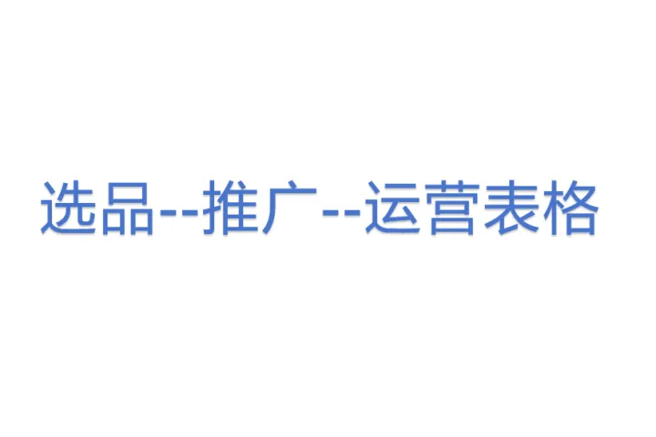 选品--推广--运营表格