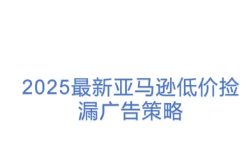 2025最新亚马逊低价捡漏广告策略