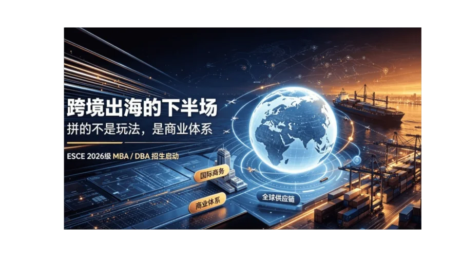 跨境出海的下半场：拼的不是玩法，是商业体系 ESCE 2026级 MBA/DBA 招生启动